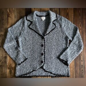 CLEO • petites knit ribbon blue cardigan textured cozy grandmacore cottagecore